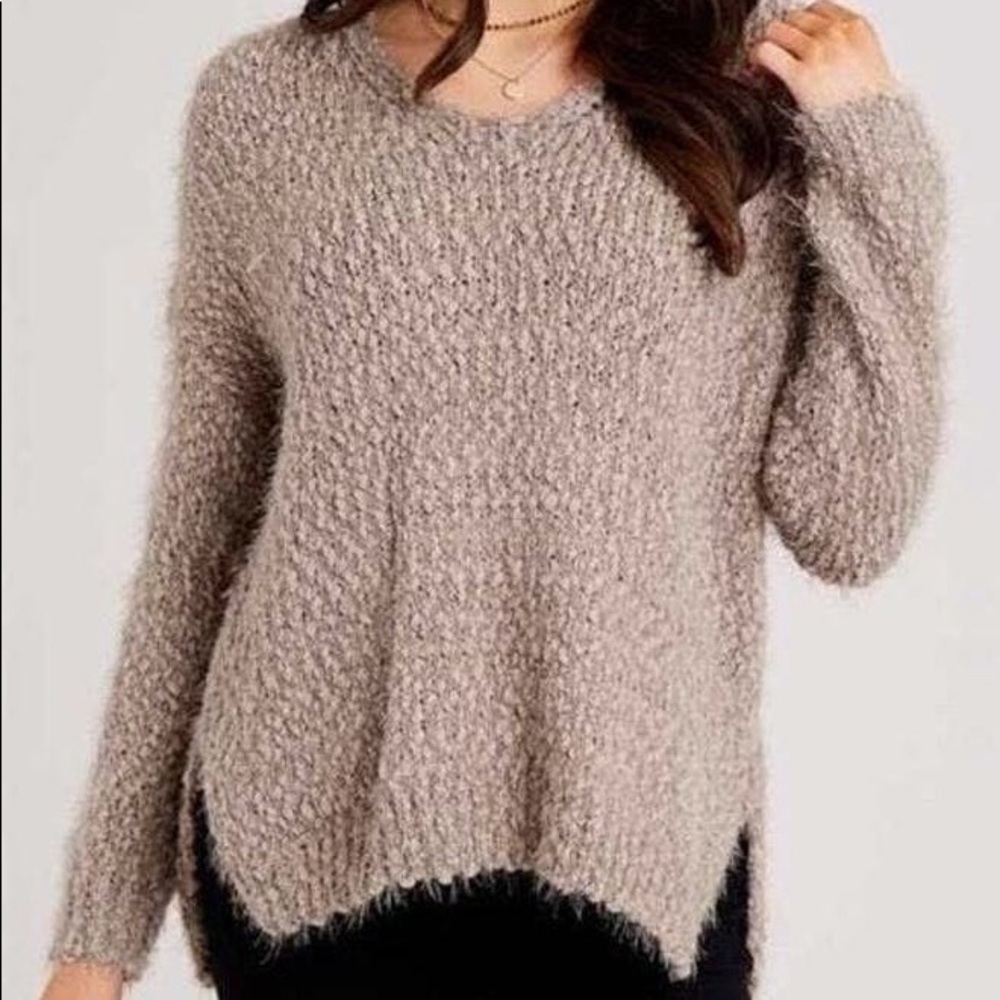 Altar’d State Chunky Fuzzy Sweater in Tan sz M/L